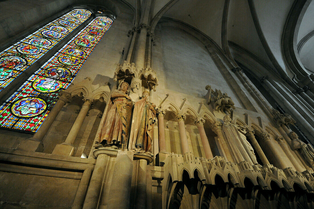 Statue of St. Ursula inside of the cathedral St. Peter and Paul, Naumburg, Saxony-Anhalt, Germany, Europe