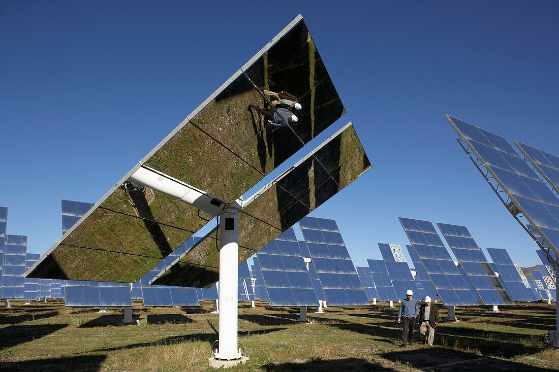 Heliostats, PSA, Plataforma Solar de Almeria, center for the research of solar energy by the DLR, German Aerospace Center, Almeria, Andalusia, Spain