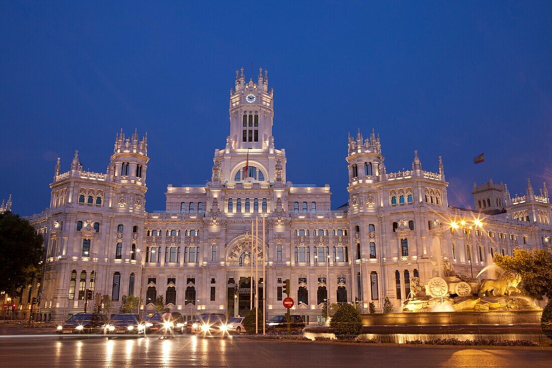 Cibeles Palace and Fountain, Madrid, Spain