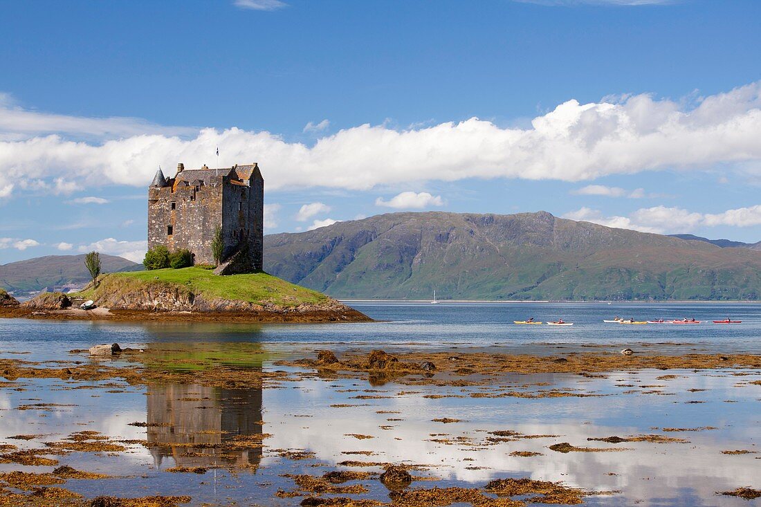 Castle of Stalker near Appin village - An Apainn -, Highlands, Scotland