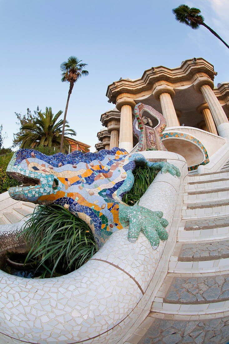 Park Güell by architect Antoni Gaudi, Barcelona, Spain