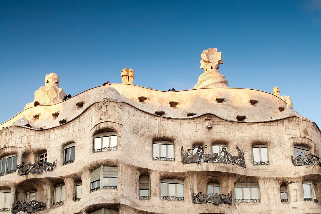 La Pedrera - Casa Milà - building from Antoni Gaudi in Passeig de Gràcia avenue, Barcelona, Spain