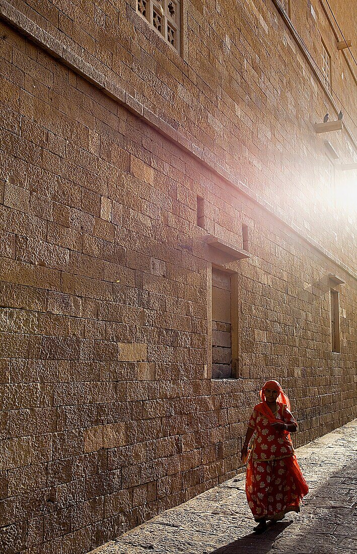 Street scene inside the Fort,Jaisalmer, Rajasthan, India