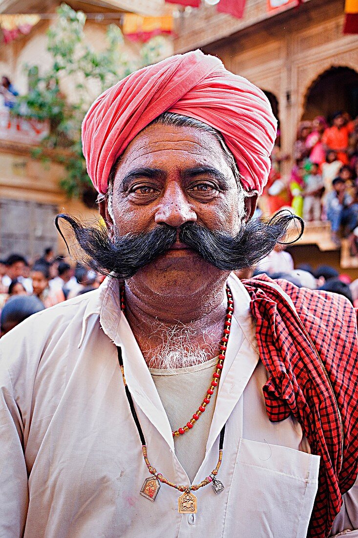 Man, inside the Fort near Raj Mahal Royal Palace,Jaisalmer, Rajasthan, India