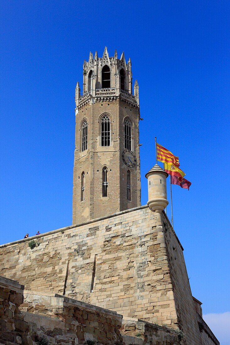 Tower 1431 of Cathedral of St  Mary La Seu Vella, Lleida, Catalonia, Spain