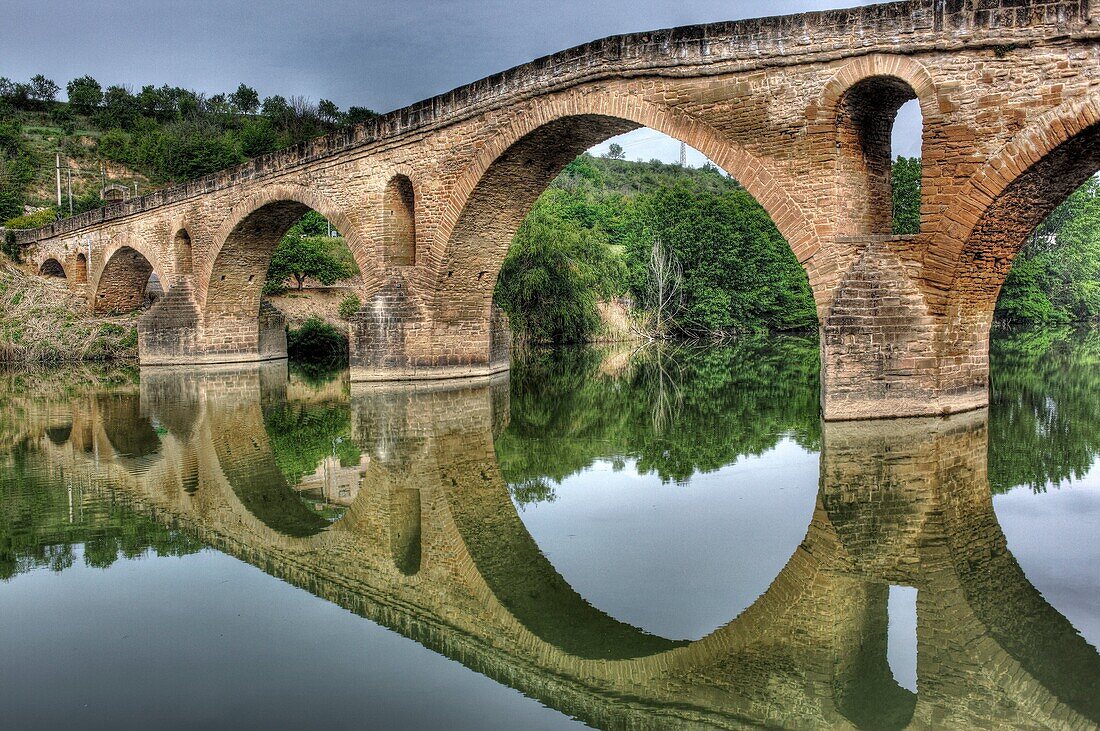 Medieval bridge 11th century, Puente La Reina, Navarra, Spain