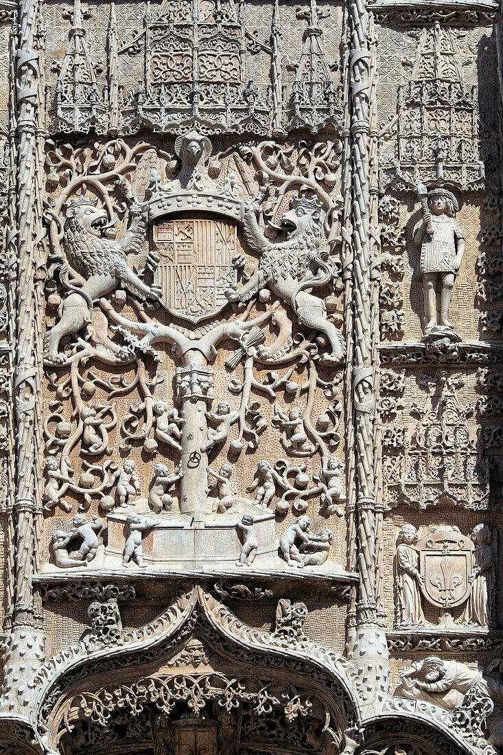 Sculpture on the portal of Colegio de San Gregorio, National Sculpture Museum, Valladolid, Castile and Leon, Spain