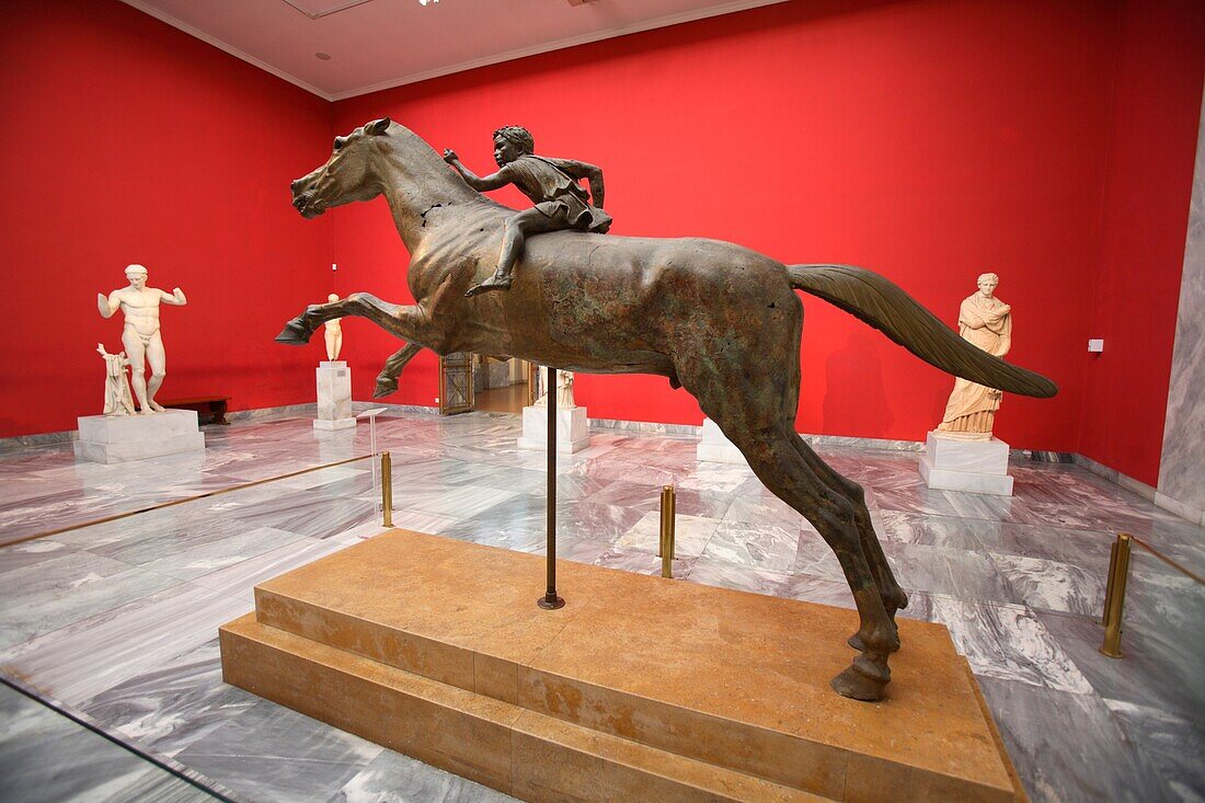 Bronze Statue Artemision Jockey at National Archaeological Museum, Athens, Greece