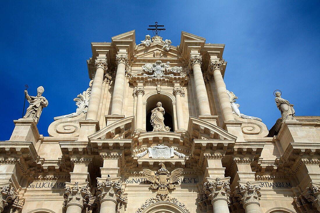 Detail of the cathedral of Syracuse, Sicily, Italy