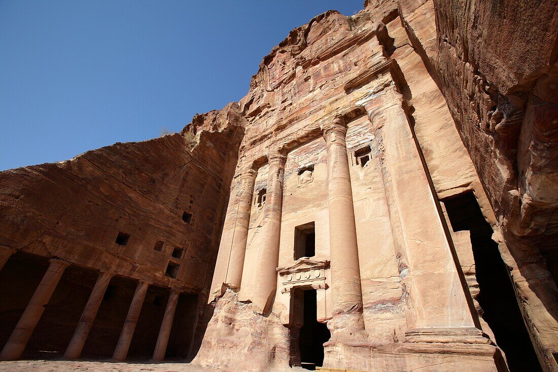 The Urn tomb, one of the royal tombs in Petra, Jordan
