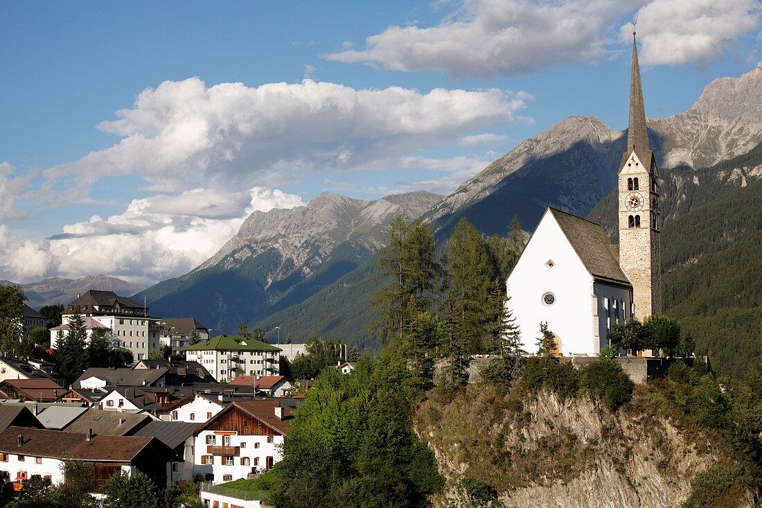 Cityscape of Scuol, Switzerland