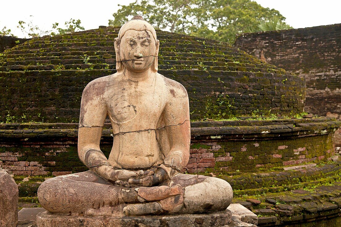 buddha statue in the ruins of the former royal residence Polonnaruwa, UNESCO World Heritage Site, Sri Lanka, Asia