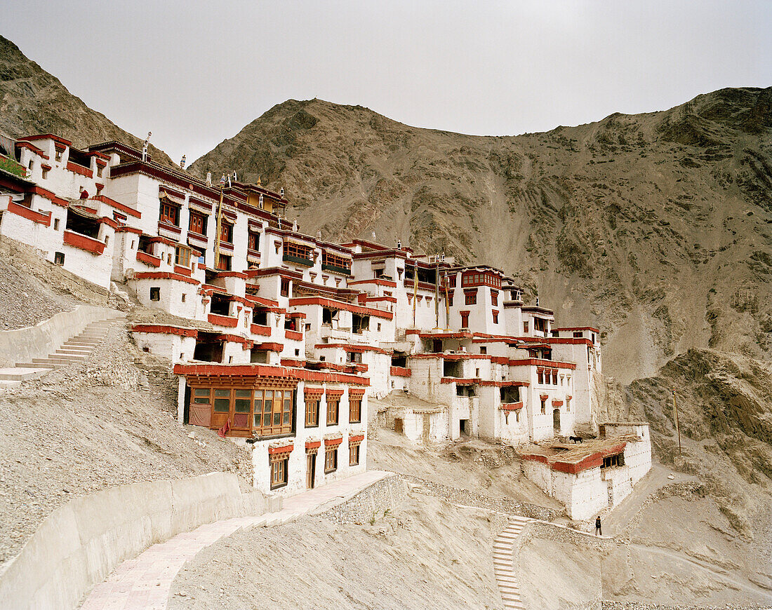 Altes aktives Kloster Rizong, gegründet 1833, auf 3450m Höhe, 76 Km westlich von Leh, Ladakh, Jammu und Kashmir, Indien