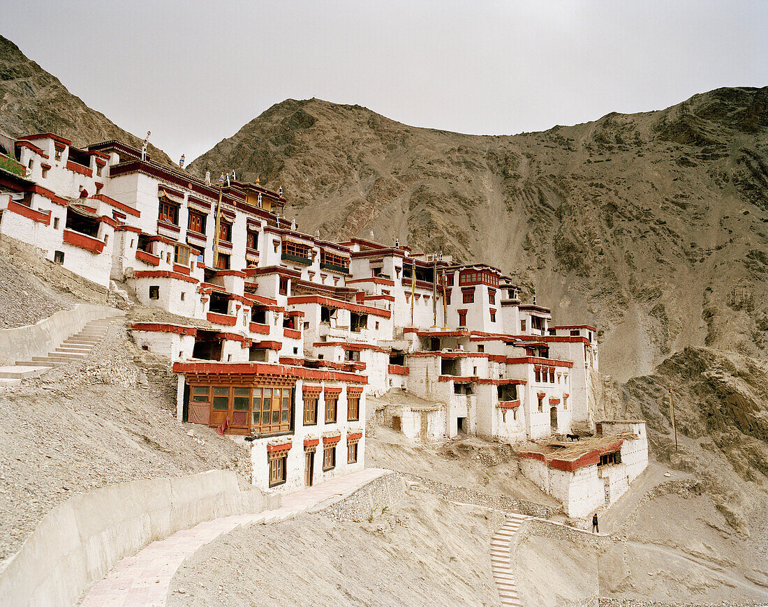 Old going concern convent Rizong, founded in 1833, situated 3450m above sea level, 76 km west of Leh, Ladakh, Jammu and Kashmir, India