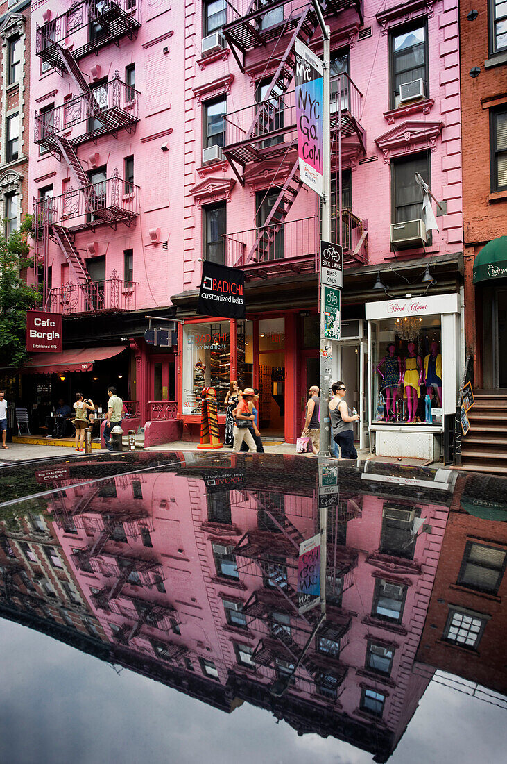 Typical Fassades with fire escapes, Cast Iron District, Soho, Manhattan, New York City, New York, USA