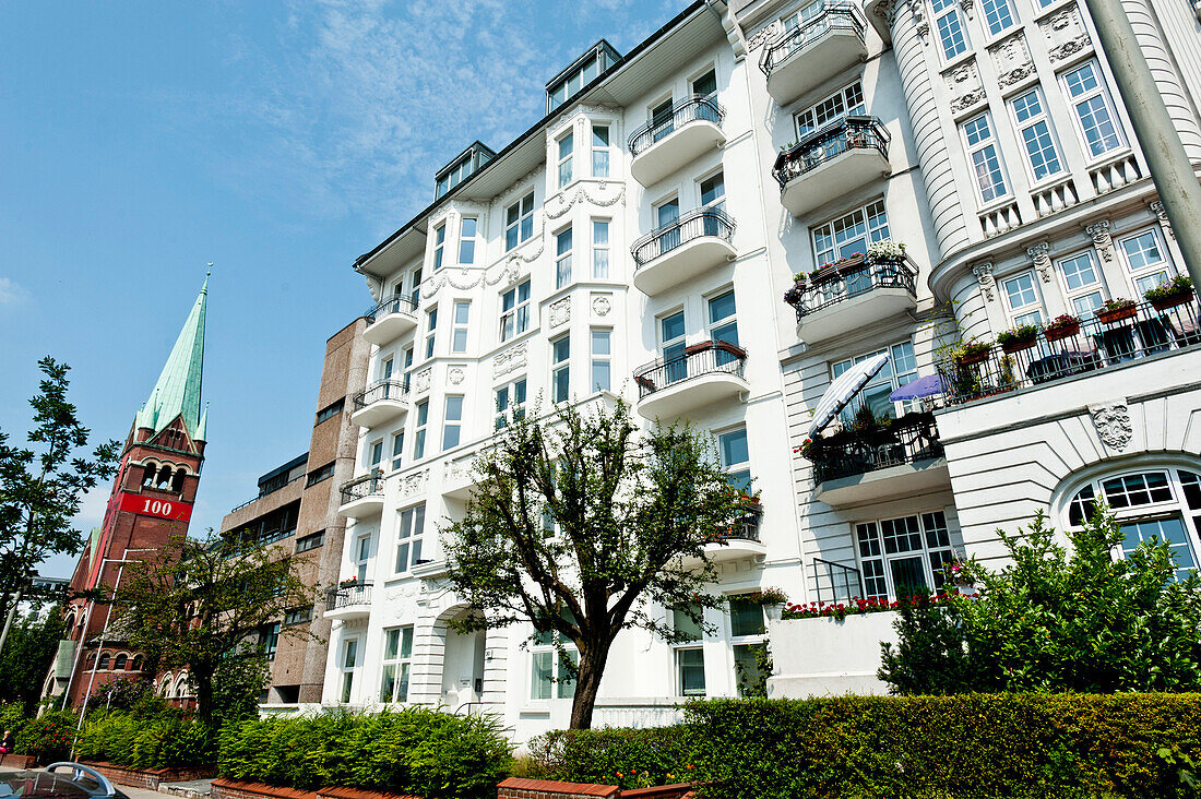 Houses at Eimsbuettel district, Hamburg, Germany, Europe