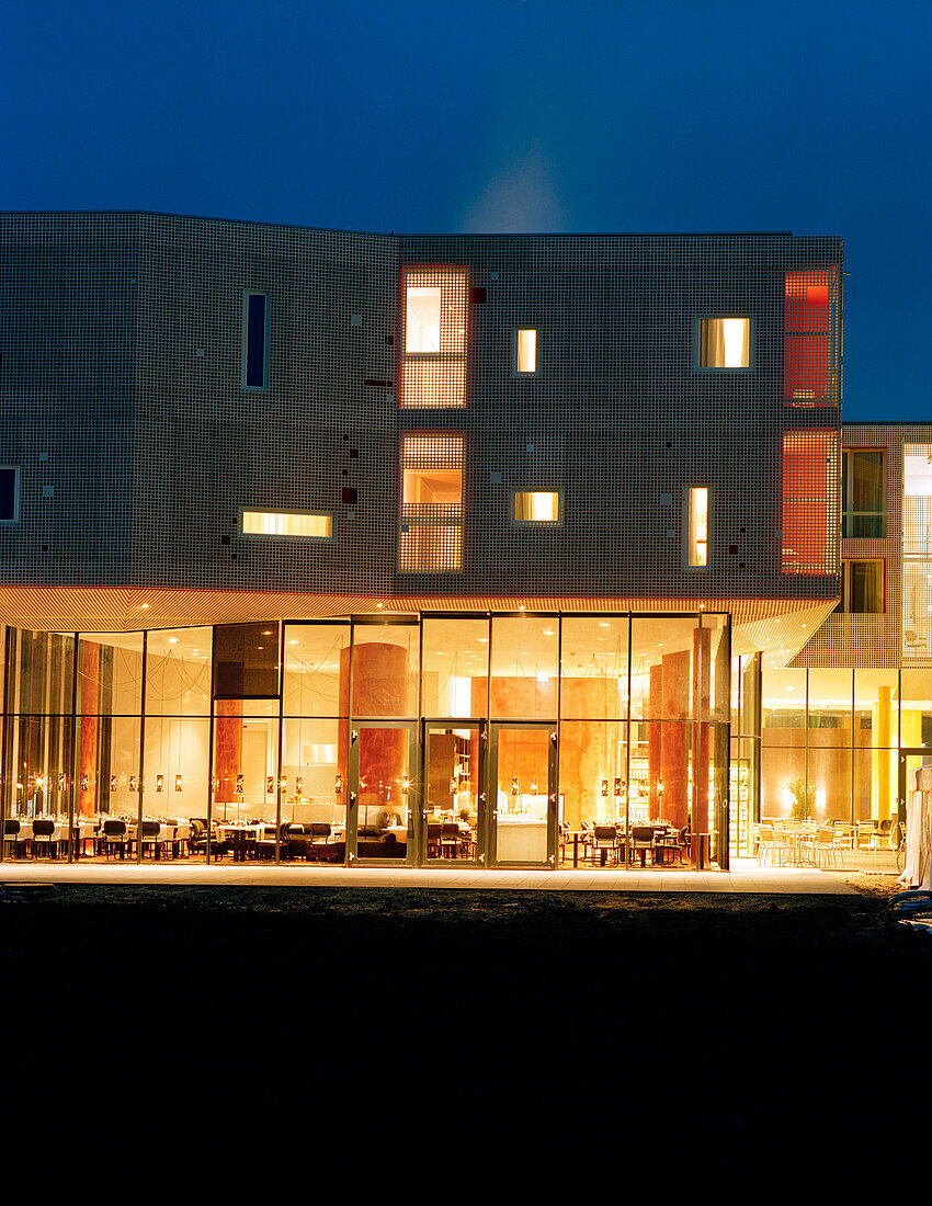 Hotel in a the evening, Langenlois, Lower Austria, Austria