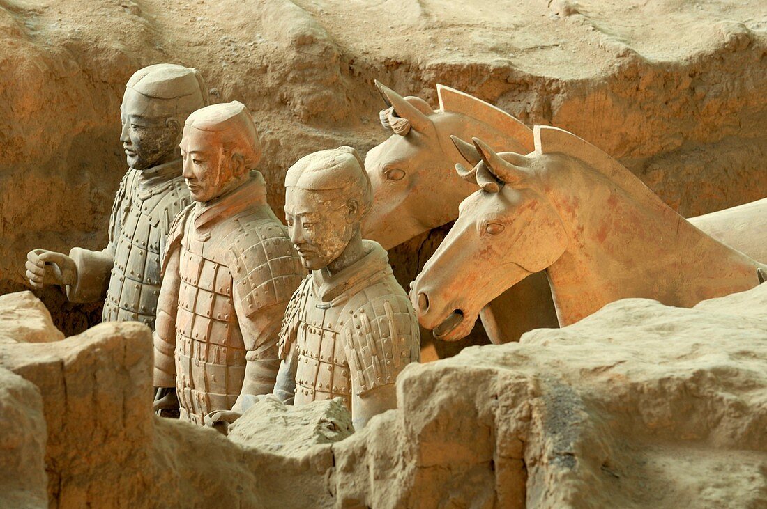Asia,China, Shaanxi,Xian,Bingmayong,the Terracotta Army at the time of Emperor Qin Shi Huang