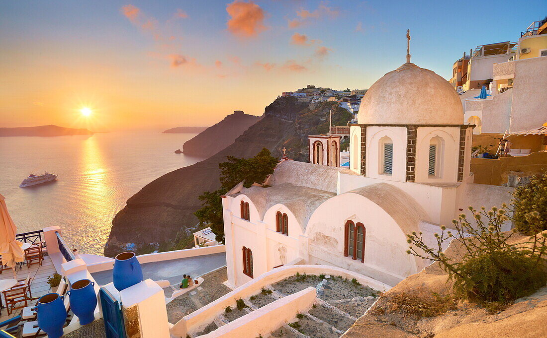 Village of Fira, Santorini Island, Cyclades, Greece