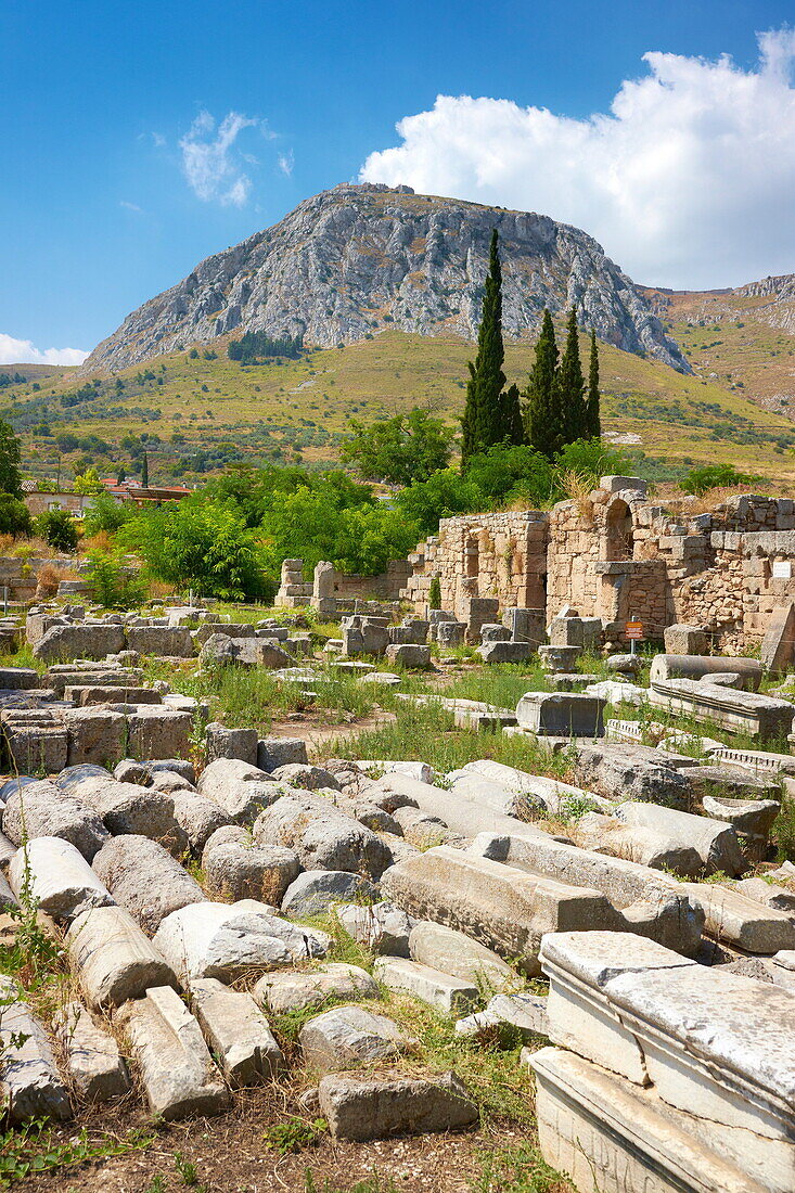 Ruins of the ancient city of Corinth, Peloponnese, Greece
