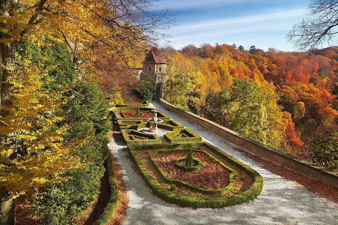 The garden of Ksiaz castle, Sudeten Mountains, Silesia Region, Poland, Europe