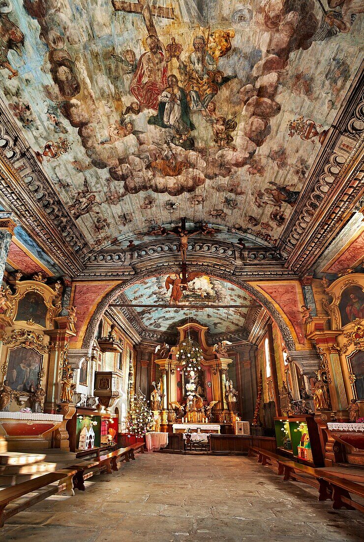 Wooden church in Rabka - interior, Poland, Europe