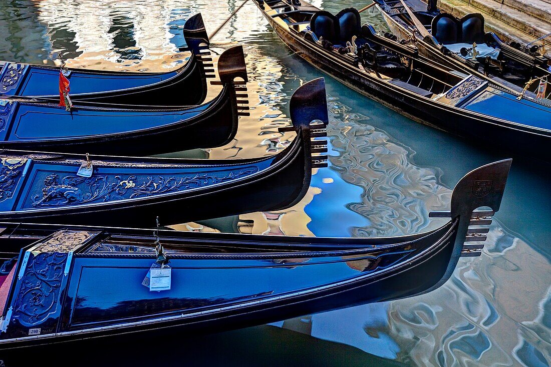 Moored Gondolas, Bacino Orseolo, Venice, Italy