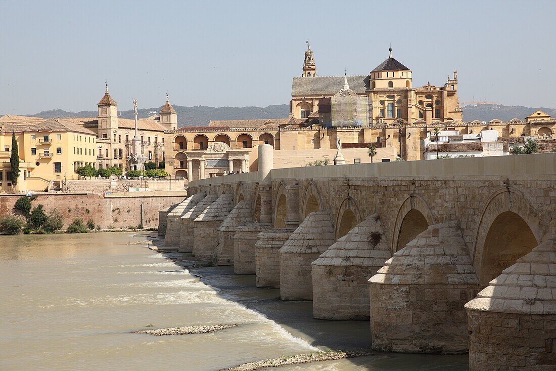 Puente Romano and panoramic view of the city of Cordoba, Andalusia, Spain