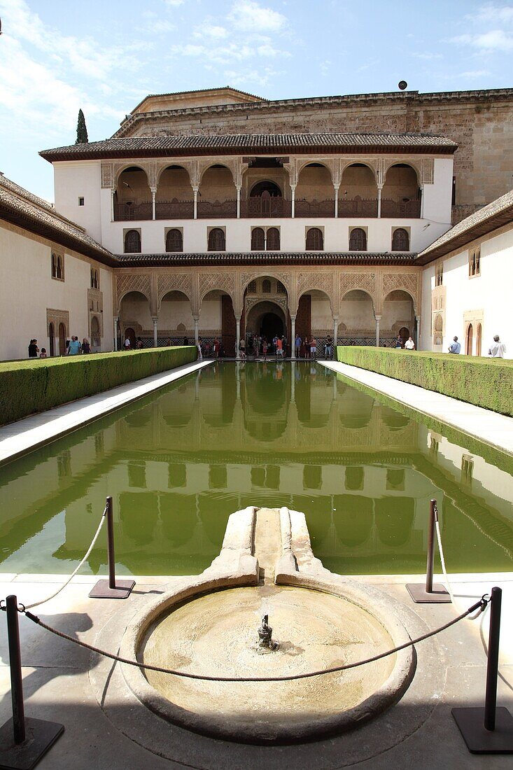 Courtyard, Alhambra, Granada, Andalusia, Spain