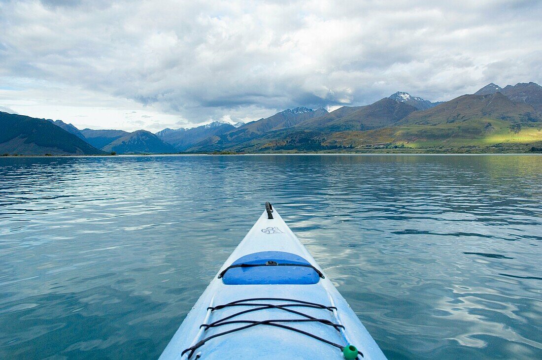 Kayak on lake Wakatipu, Otago, New Zealand
