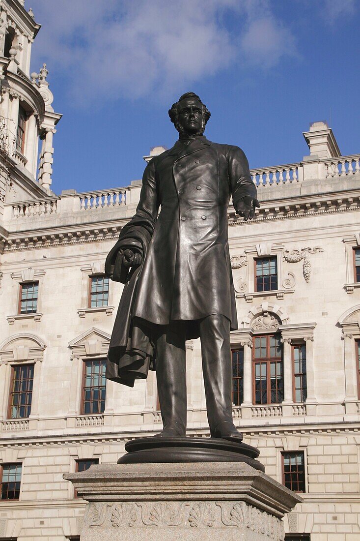 Statue of Viscount Palmerston Parliament Square Westminster London