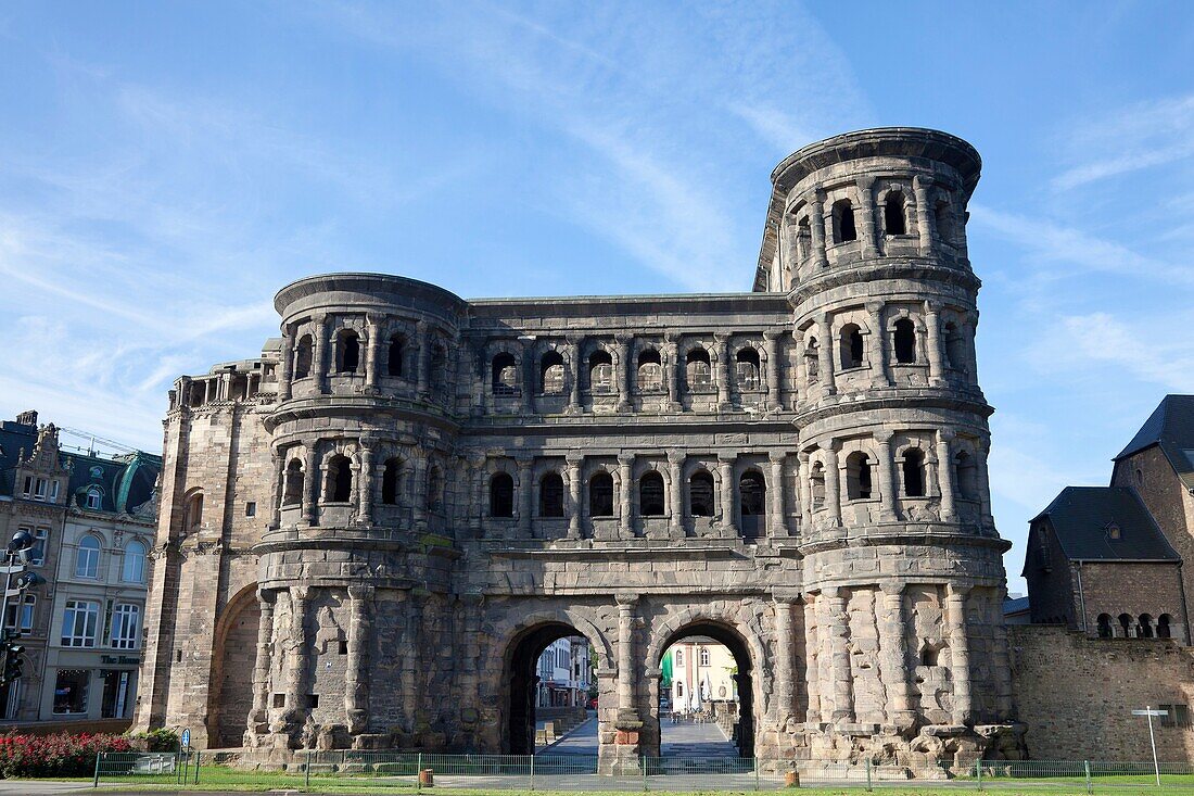 Porta Nigra, ancient Roman city gate, World Heritage Site, Trier, Germany