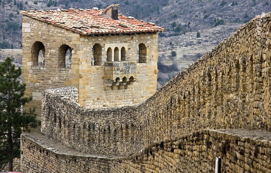 Walls of the medieval town of Morella – Els Ports - Castellon province – Comunidad Valenciana – Spain - Europe