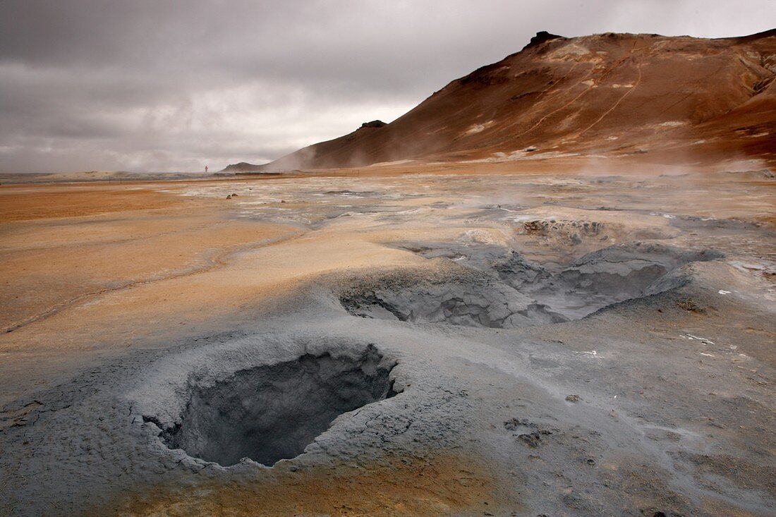Geological field of Hverir, Lake Myvatn, Iceland