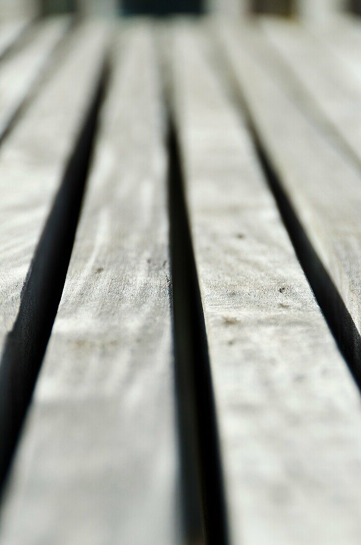 Wood lines at seat place in park.