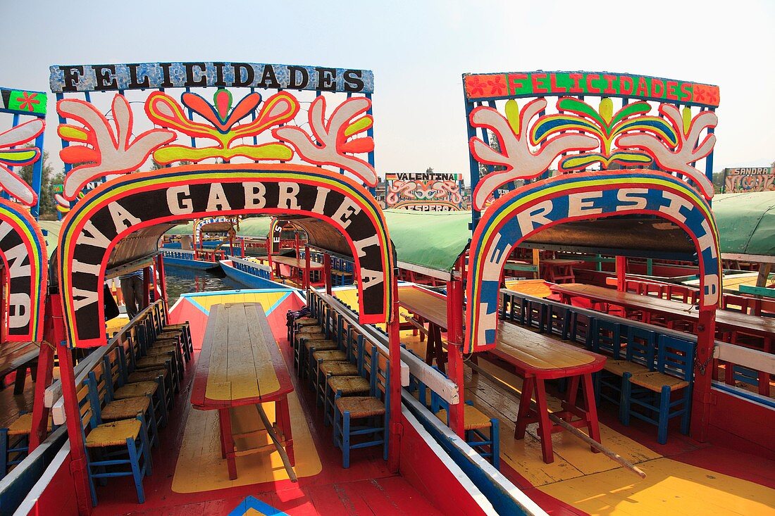 Xochimilco, Boats, Trajinera, Floating Gardens, Canals, UNESCO World Heritage Site, Mexico City, Mexico