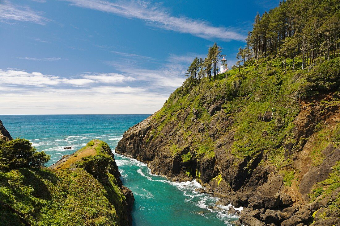 Heceta Head Lighthouse on the Pacific Ocean coast of Oregon
