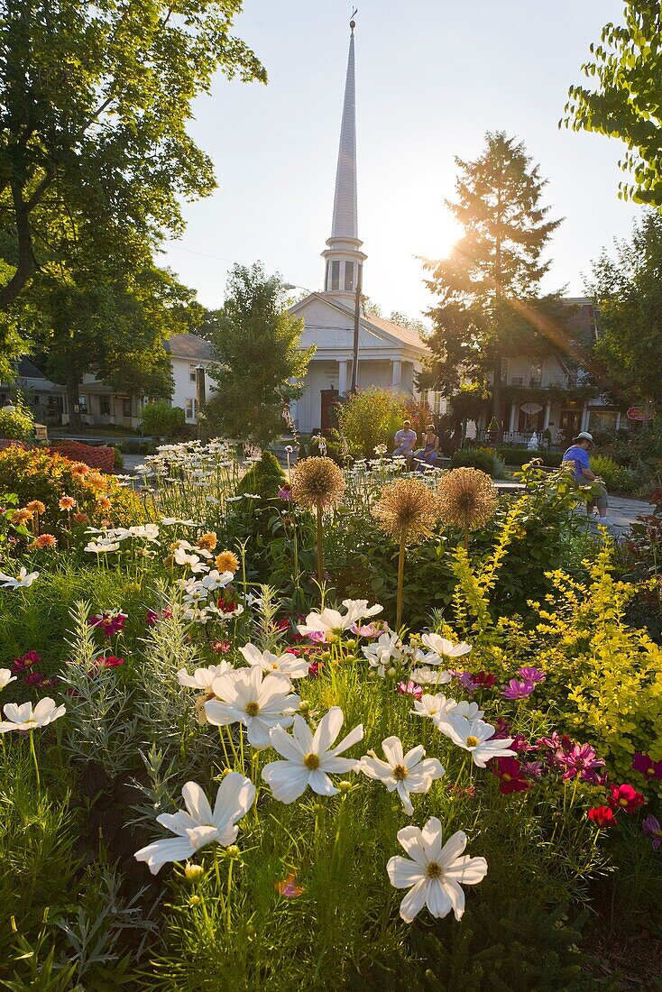 Church on square in Woodstock New York