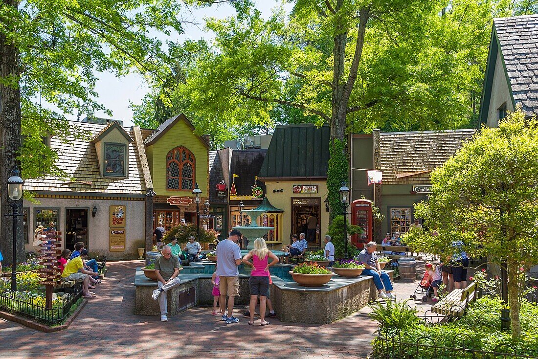 Town of Gatlinburg in the Smoky Mountains of Tennessee