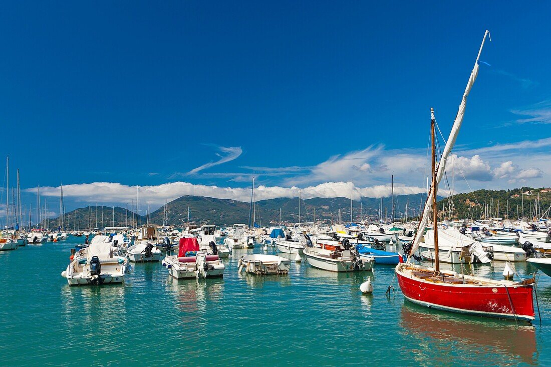 Harbour in Lerici, Province of La Spezia, Liguria, Italy, Europe