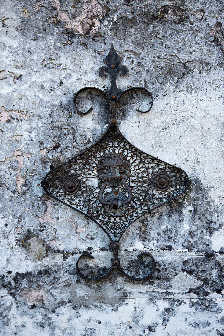 Detail an der Wand einer Kirche, Casier, Venetien, Italien, Europa