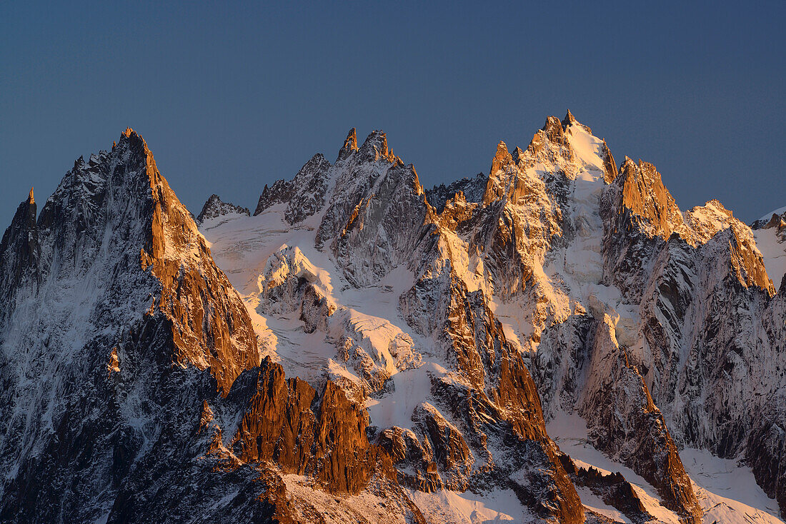 Aiguilles du Chamonix, Mont Blanc-Gruppe, Mont Blanc, Chamonix, Savoyen, Frankreich