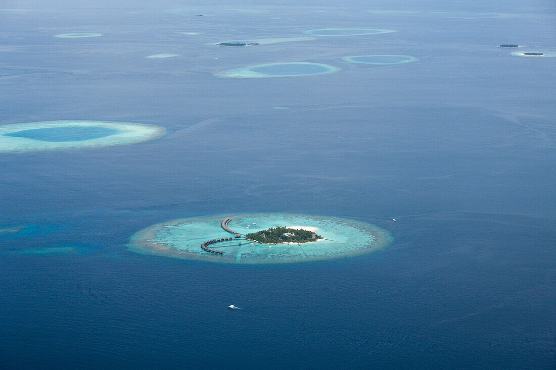 Aerial View of Thulhaagiri Island, North Male Atoll, Maldives