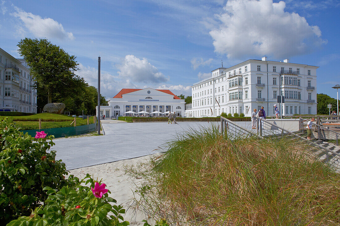 Spa hotel and promenade at seaside resort Heiligendamm, Mecklenburg Western Pomerania, Germany, Europe