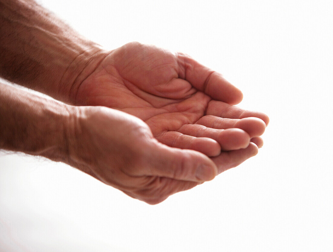 Cupped hands, close-up