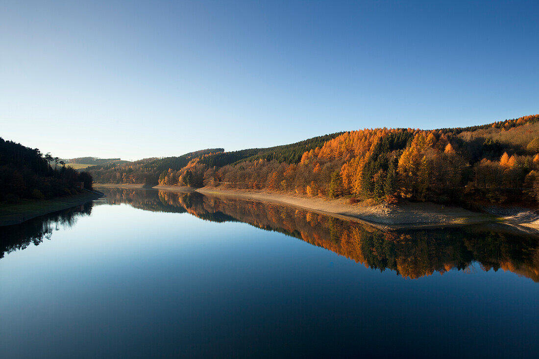 Lake Bigge, near Attendorn, Sauerland region, North Rhine-Westphalia, Germany