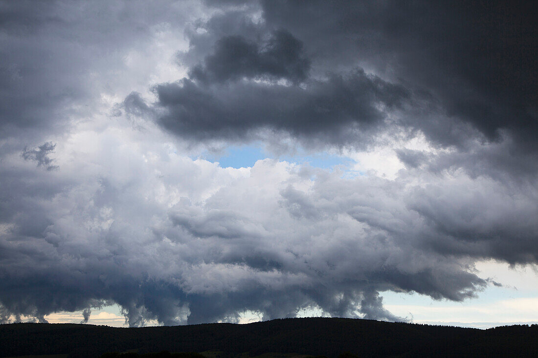 Thunderclouds over the Weser Hills, Lower Saxony, Germany