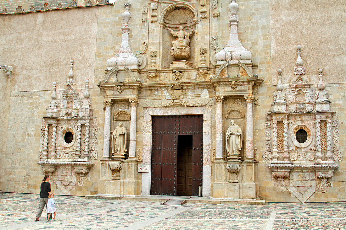 Entrance To The Santa Maria De Poblet Monastery (12Th Century), Spanish Cistercian Abbey And Pantheon For The Kings Of Aragon, Listed By Unesco As A World Heritage Site Since 1991, Vimbodi, Catalonia, Spain