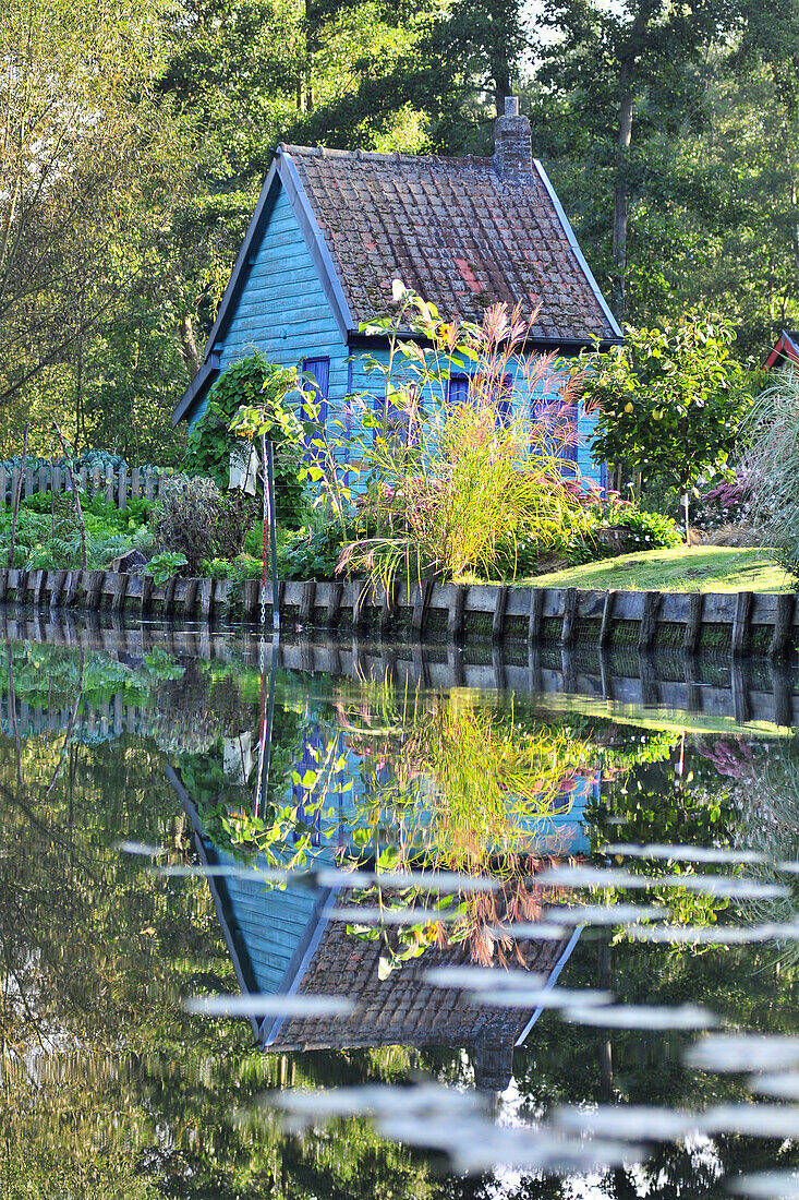 Wood House In The Hortillonnages Or Floating Gardens, Amiens, Somme (80), France