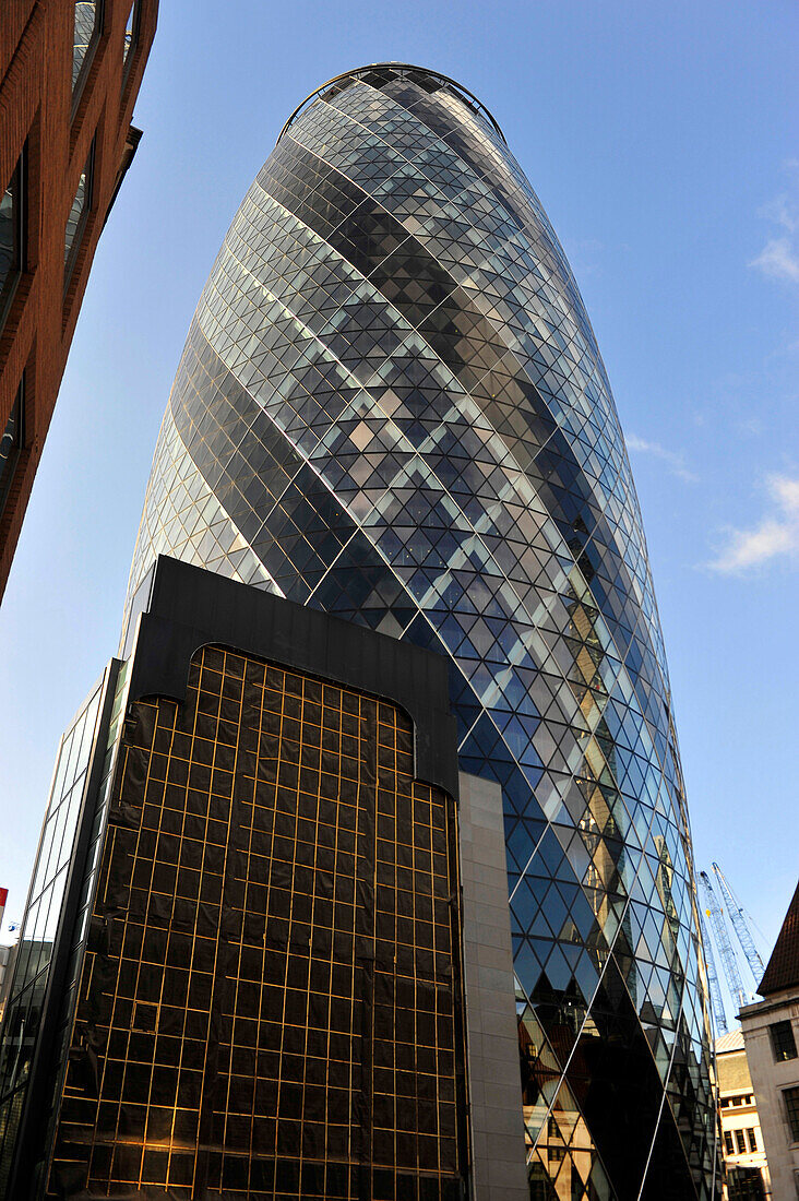 The Gherkin Building ,designed by Norman Foster in London,England,United Kingdom